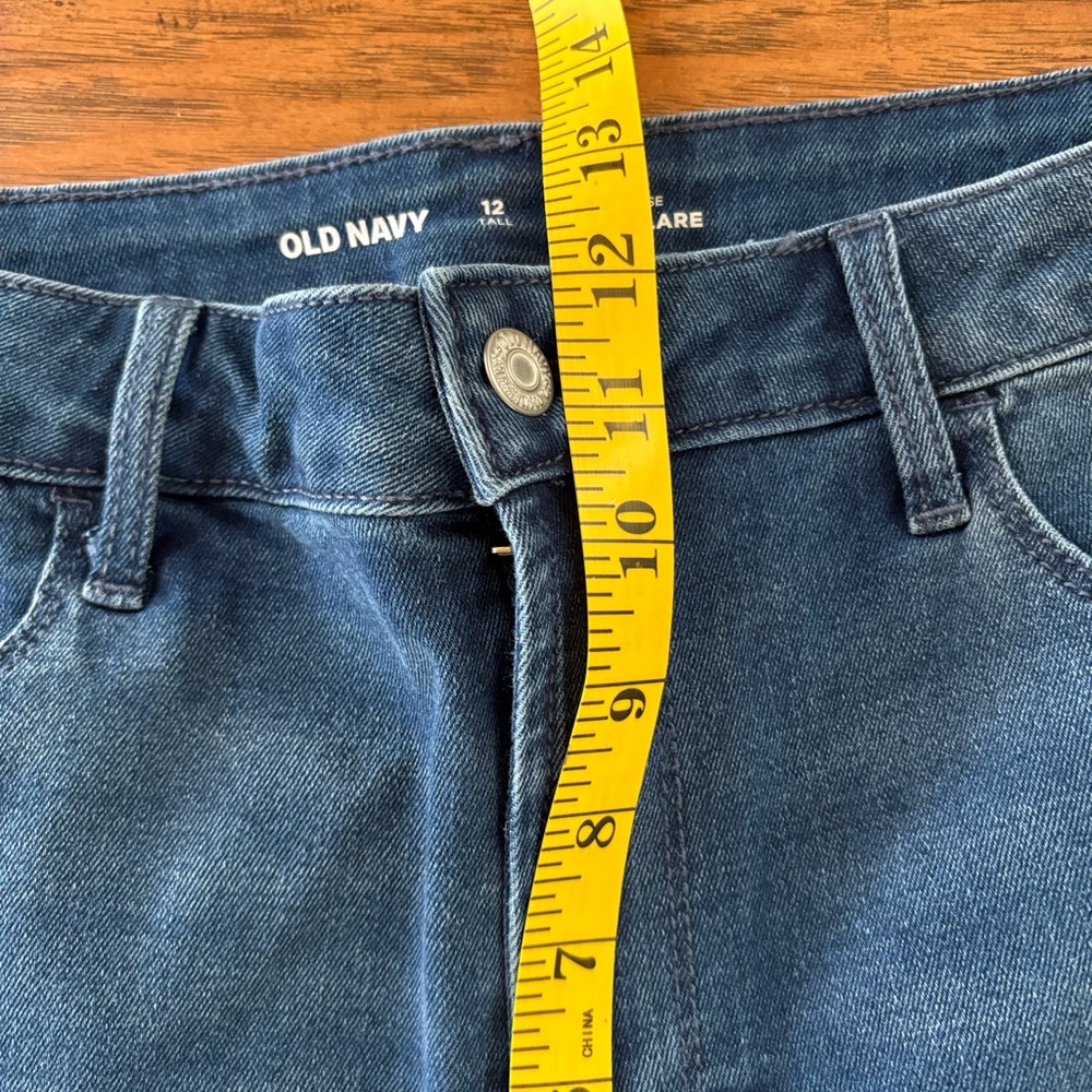 Old Navy Blue Flare Jeans - Classic Retro Fit High Waisted Tall NWT - Picture 6 of 9